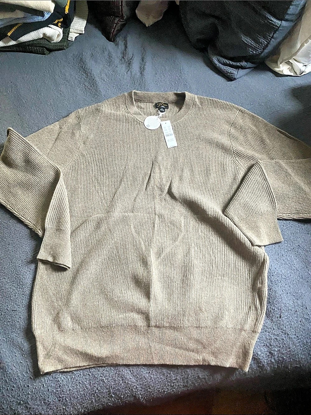 J.Crew Cashmere rib-knit crewneck sweater Cashmere Crewneck in Brown Size Medium